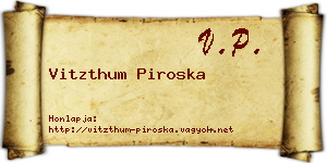 Vitzthum Piroska névjegykártya